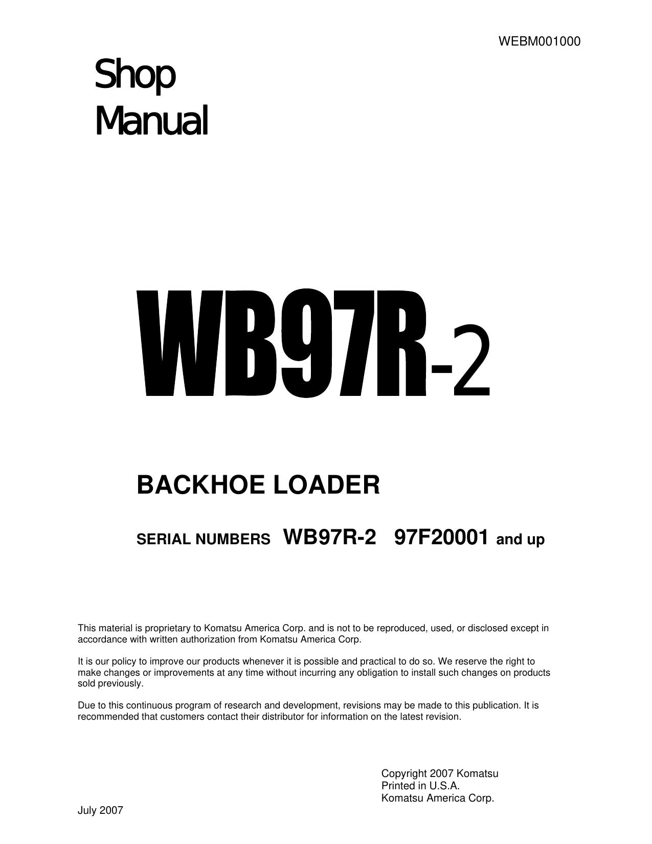 WB97R-2 Shop Manual